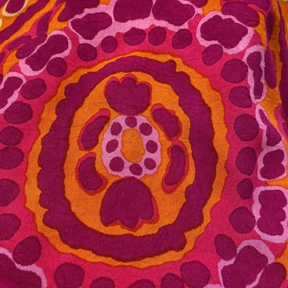 Larsen Gray BOHO MEDALLION PRINT TUNIC TOP Mandala ORANGE PINK YELLOW Medium EUC - Picture 6 of 9